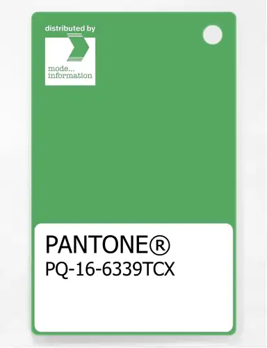 PANTONE® PLASTIC STANDARD CHIP PQ 16-6339 TCX Vibrant Green