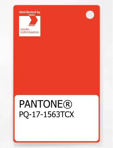 PANTONE® PLASTIC STANDARD CHIP PQ 17-1563 TCX Cherry Tomato