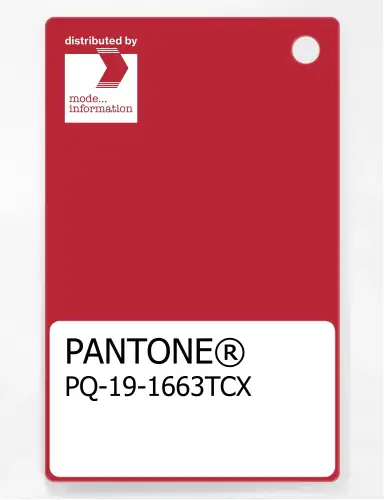 PANTONE® PLASTIC STANDARD CHIP PQ 19-1663 TCX Ribbon Red