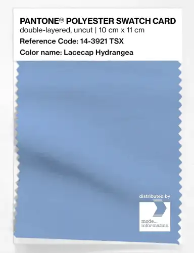 Artikelbild des Artikels “PANTONE® POLYESTER SWATCH CARD 14-3921 TSX Lacecap Hydrangea “