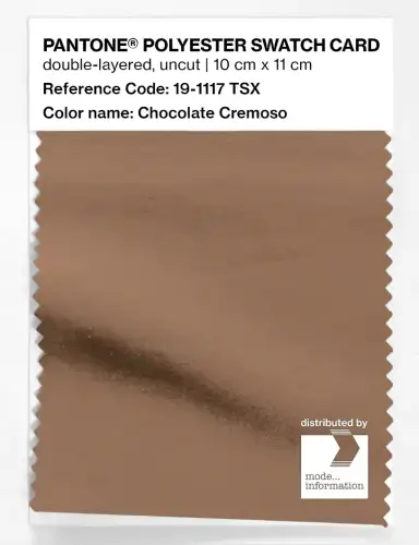 Artikelbild des Artikels “PANTONE® POLYESTER SWATCH CARD 19-1117 TSX Chocolate Cremoso “