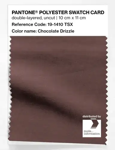 Artikelbild des Artikels “PANTONE® POLYESTER SWATCH CARD 19-1410 TSX Chocolate Drizzle “
