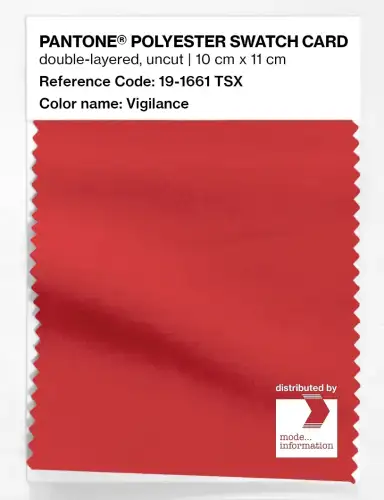 Artikelbild des Artikels “PANTONE® POLYESTER SWATCH CARD 19-1661 TSX Vigilance “