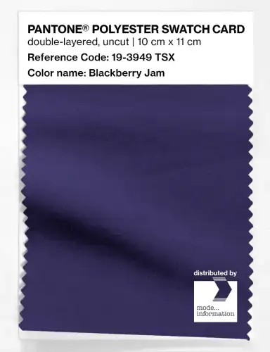 Artikelbild des Artikels “PANTONE® POLYESTER SWATCH CARD 19-3949 TSX ﻿Blackberry Jam “