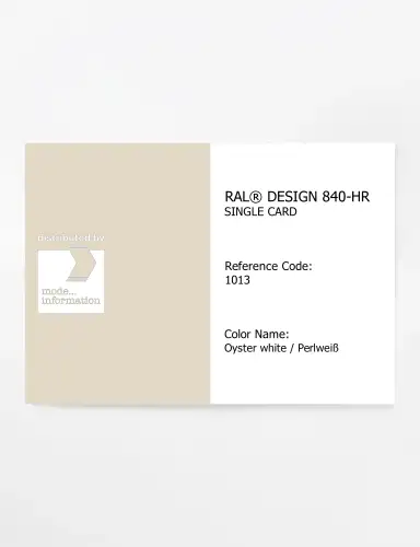 Artikelbild des Artikels “RAL® CLASSIC 840-HR SINGLE CARD 1013 Oyster white / Perlweiß “