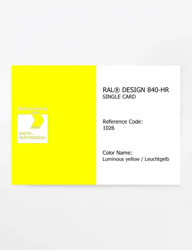 Artikelbild des Artikels “RAL® CLASSIC 840-HR SINGLE CARD 1026 Luminous yellow / Leuchtgelb “