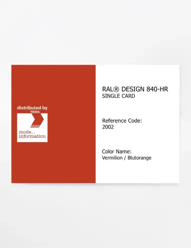 Artikelbild des Artikels “RAL® CLASSIC 840-HR SINGLE CARD 2002 Vermilion / Blutorange “
