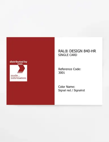Artikelbild des Artikels “RAL® CLASSIC 840-HR SINGLE CARD 3001 Signal red / Signalrot “