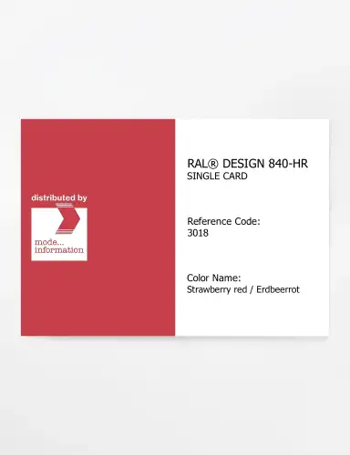 Artikelbild des Artikels “RAL® CLASSIC 840-HR SINGLE CARD 3018 Strawberry red / Erdbeerrot “