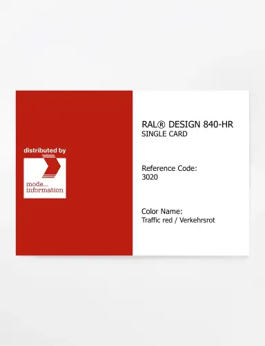 Artikelbild des Artikels “RAL® CLASSIC 840-HR SINGLE CARD 3020 Traffic red / Verkehrsrot “