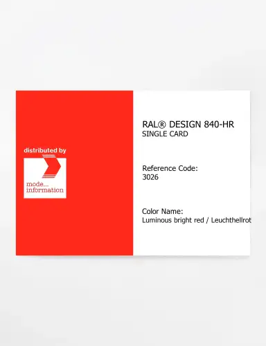 Artikelbild des Artikels “RAL® CLASSIC 840-HR SINGLE CARD 3026 Luminous bright red / Leuchthellrot “