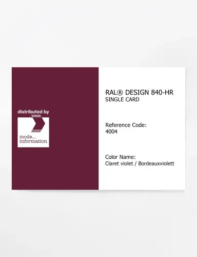 Artikelbild des Artikels “RAL® CLASSIC 840-HR SINGLE CARD 4004 Claret violet / Bordeauxviolett “