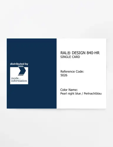Artikelbild des Artikels “RAL® CLASSIC 840-HR SINGLE CARD 5026 Pearl night blue / Perlnachtblau “