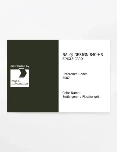 Artikelbild des Artikels “RAL® CLASSIC 840-HR SINGLE CARD 6007 Bottle green / Flaschengrün “