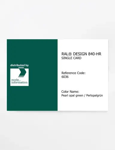 Artikelbild des Artikels “RAL® CLASSIC 840-HR SINGLE CARD 6036 Pearl opal green / Perlopalgrün “