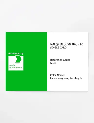 Artikelbild des Artikels “RAL® CLASSIC 840-HR SINGLE CARD 6038 Luminous green  / Leuchtgrün “
