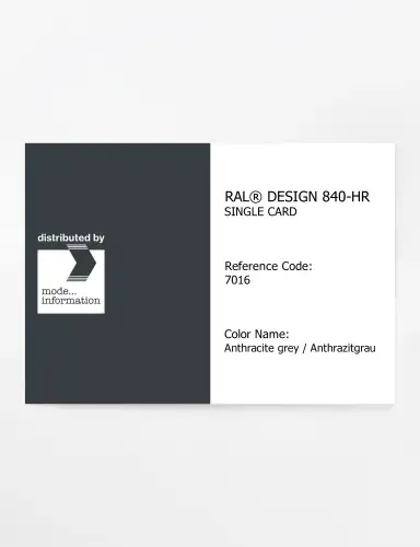 Artikelbild des Artikels “RAL® CLASSIC 840-HR SINGLE CARD 7016 Anthracite grey / Anthrazitgrau “