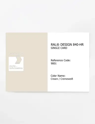 Artikelbild des Artikels “RAL® CLASSIC 840-HR SINGLE CARD 9001 Cream / Cremeweiß “