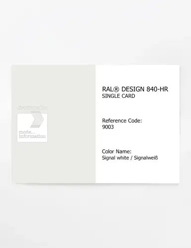 Artikelbild des Artikels “RAL® CLASSIC 840-HR SINGLE CARD 9003 Signal white / Signalweiß “