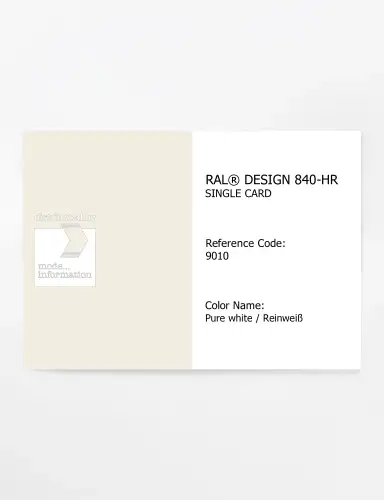 Artikelbild des Artikels “RAL® CLASSIC 840-HR SINGLE CARD 9010 Pure white / Reinweiß “
