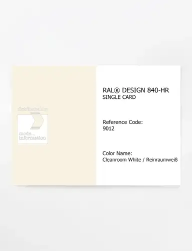 Artikelbild des Artikels “RAL® CLASSIC 840-HR SINGLE CARD 9012 Cleanroom White / Reinraumweiß “