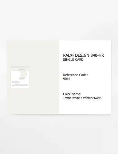 Artikelbild des Artikels “RAL® CLASSIC 840-HR SINGLE CARD 9016 Traffic white / Verkehrsweiß “
