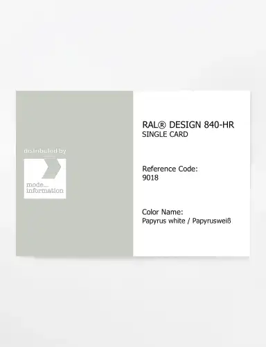 Artikelbild des Artikels “RAL® CLASSIC 840-HR SINGLE CARD 9018 Papyrus white / Papyrusweiß “