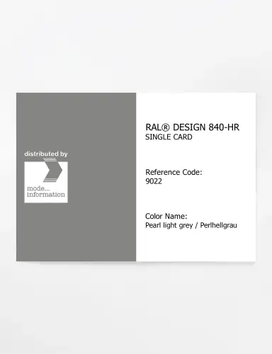 Artikelbild des Artikels “RAL® CLASSIC 840-HR SINGLE CARD 9022 Pearl light grey / Perlhellgrau “