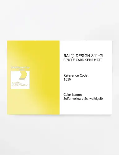 Artikelbild des Artikels “RAL® CLASSIC 841-GL SINGLE CARD 1016 Sulfur yellow / Schwefelgelb “