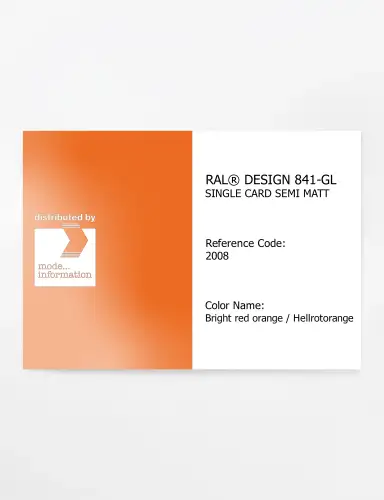 Artikelbild des Artikels “RAL® CLASSIC 841-GL SINGLE CARD 2008 Bright red orange / Hellrotorange “