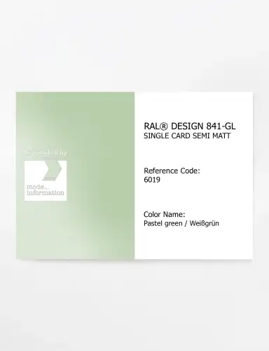 Artikelbild des Artikels “RAL® CLASSIC 841-GL SINGLE CARD 6019 Pastel green / Weißgrün “