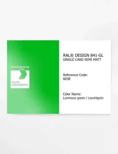 Artikelbild des Artikels “RAL® CLASSIC 841-GL SINGLE CARD 6038 Luminous green  / Leuchtgrün “