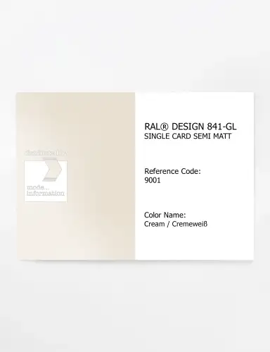 Artikelbild des Artikels “RAL® CLASSIC 841-GL SINGLE CARD 9001 Cream / Cremeweiß “