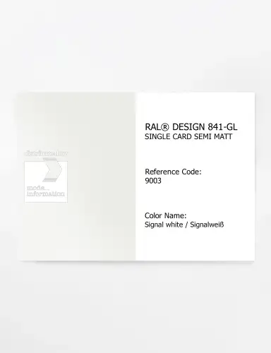 Artikelbild des Artikels “RAL® CLASSIC 841-GL SINGLE CARD 9003 Signal white / Signalweiß “