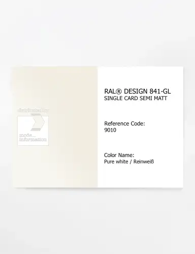 Artikelbild des Artikels “RAL® CLASSIC 841-GL SINGLE CARD 9010 Pure white / Reinweiß “