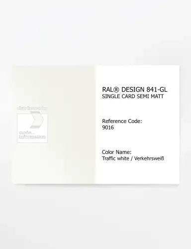 Artikelbild des Artikels “RAL® CLASSIC 841-GL SINGLE CARD 9016 Traffic white / Verkehrsweiß “