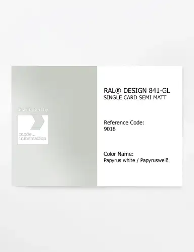 Artikelbild des Artikels “RAL® CLASSIC 841-GL SINGLE CARD 9018 Papyrus white / Papyrusweiß “