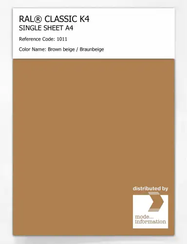 Artikelbild des Artikels “RAL® CLASSIC K4 SHEET SEMI MATT A4 1011 Brown beige / Braunbeige “