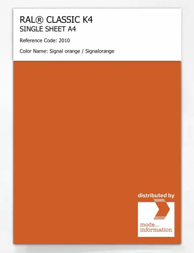 Artikelbild des Artikels “RAL® CLASSIC K4 SHEET SEMI MATT A4 2010 Signal orange / Signalorange “