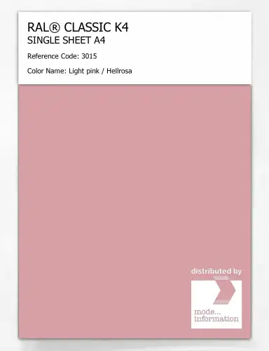 Artikelbild des Artikels “RAL® CLASSIC K4 SHEET SEMI MATT A4 3015 Light pink / Hellrosa “