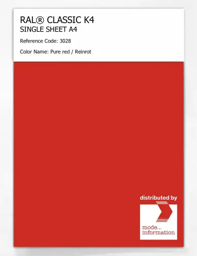 Artikelbild des Artikels “RAL® CLASSIC K4 SHEET SEMI MATT A4 3028 Pure red / Reinrot “