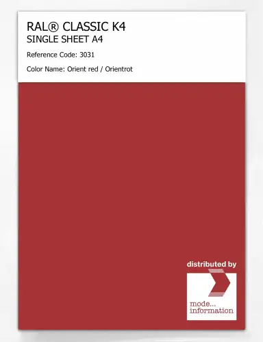 Artikelbild des Artikels “RAL® CLASSIC K4 SHEET SEMI MATT A4 3031 Orient red / Orientrot “