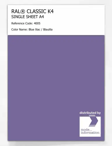 Artikelbild des Artikels “RAL® CLASSIC K4 SHEET SEMI MATT A4 4005 Blue lilac / Blaulila “