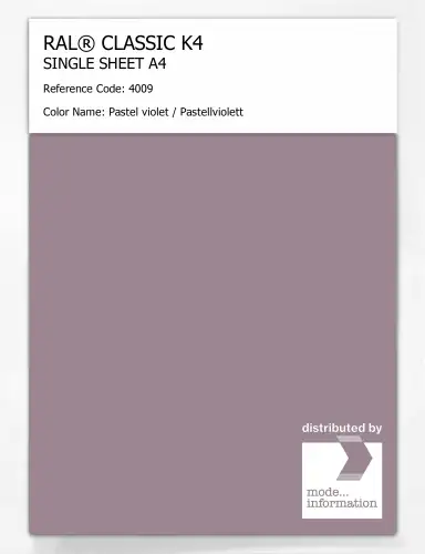 Artikelbild des Artikels “RAL® CLASSIC K4 SHEET SEMI MATT A4 4009 Pastel violet / Pastellviolett “