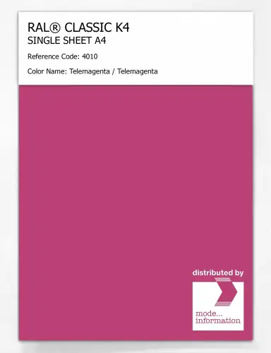 Artikelbild des Artikels “RAL® CLASSIC K4 SHEET SEMI MATT A4 4010 Telemagenta / Telemagenta “