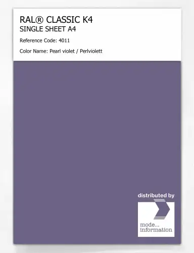 Artikelbild des Artikels “RAL® CLASSIC K4 SHEET SEMI MATT A4 4011 Pearl violet / Perlviolett “