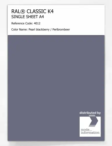 Artikelbild des Artikels “RAL® CLASSIC K4 SHEET SEMI MATT A4 4012 Pearl blackberry / Perlbrombeer “