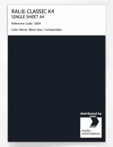 Artikelbild des Artikels “RAL® CLASSIC K4 SHEET SEMI MATT A4 5004 Black blue / Schwarzblau “