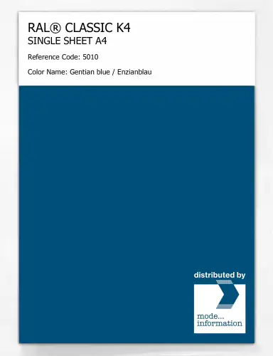 Artikelbild des Artikels “RAL® CLASSIC K4 SHEET SEMI MATT A4 5010 Gentian blue / Enzianblau “