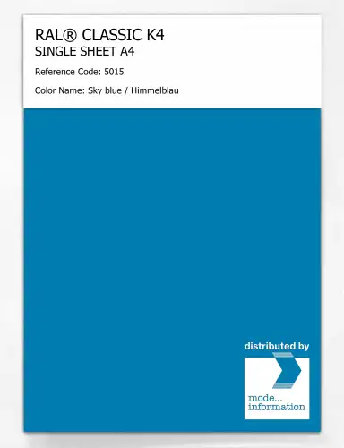 Artikelbild des Artikels “RAL® CLASSIC K4 SHEET SEMI MATT A4 5015 Sky blue / Himmelblau “